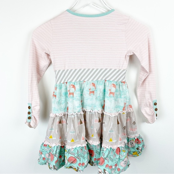 Serendipity by Shrimp & Grits Kids | Girls Ruffle Fox Teepee Print Dress - Picture 5 of 9